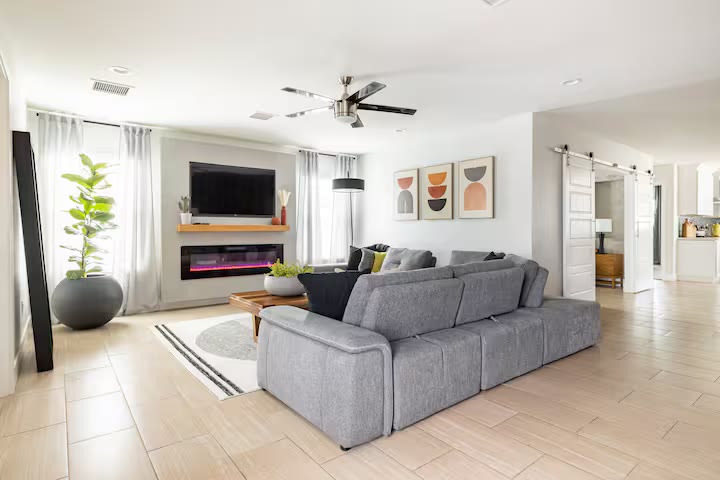 Stylish & Perfect for Families - Living Room Seating Stylish & Perfect for Families living room seating at a direct-booking vacation rental in Phoenix, Arizona
