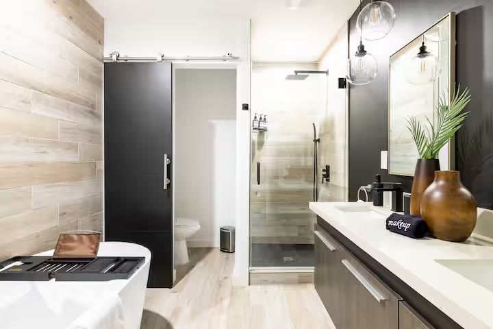Modern All-En-Suite Home - Bathroom Vanity Modern All-En-Suite Home bathroom vanity at a direct-booking vacation rental in Phoenix, Arizona