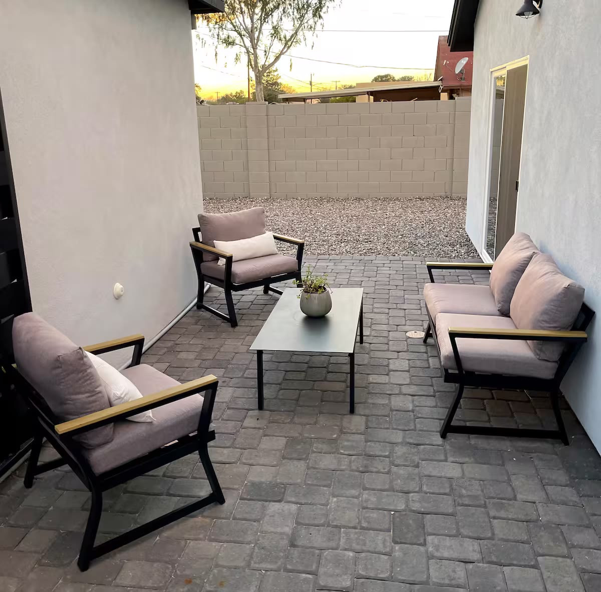 Modern All-En-Suite Home - Patio Lounge Modern All-En-Suite Home patio lounge at a direct-booking vacation rental in Phoenix, Arizona