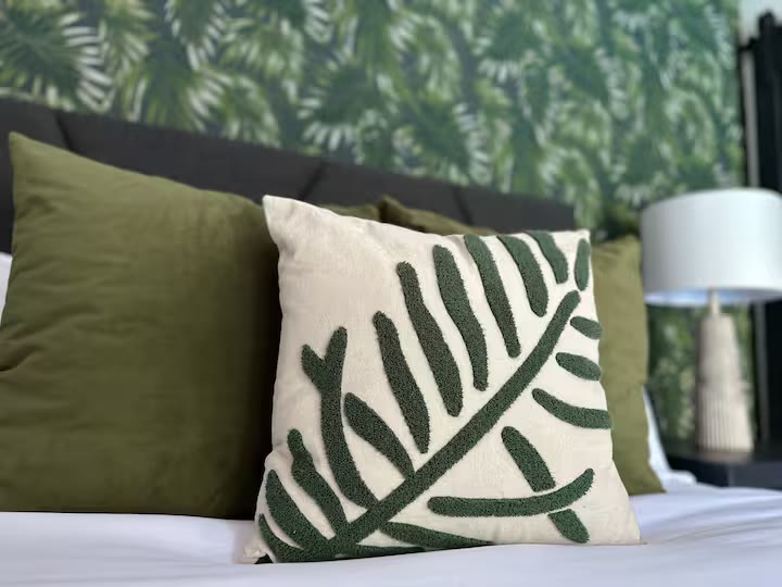 Palm Haven Pool House - Bedroom Detail Palm Haven Pool House bedroom detail at a direct-booking vacation rental in Phoenix, Arizona