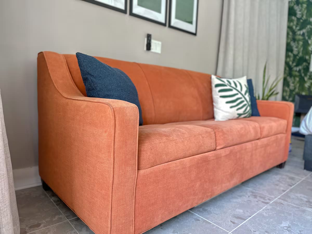 Palm Haven Pool House - Sofa Bed Palm Haven Pool House sofa bed at a direct-booking vacation rental in Phoenix, Arizona