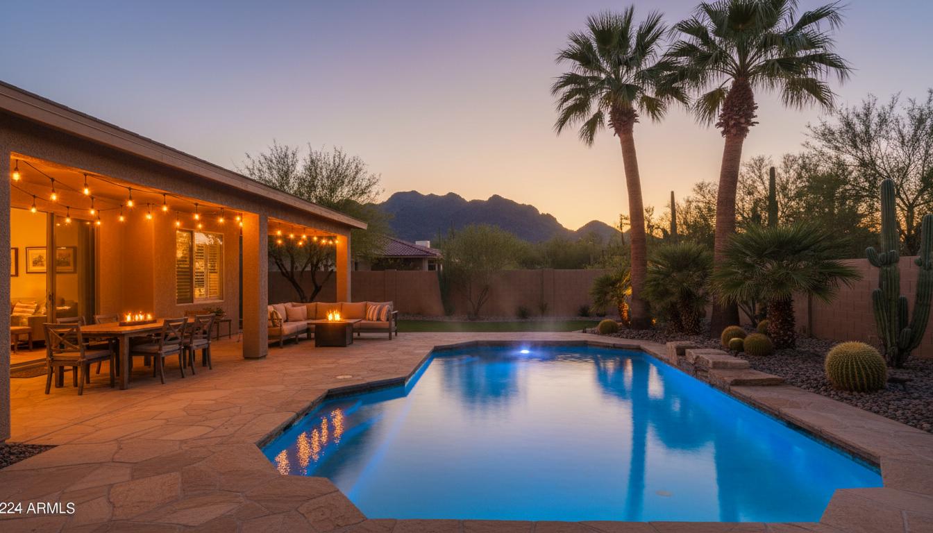 Backyard at JRNP Rentals Phoenix vacation rental near Old Town Scottsdale